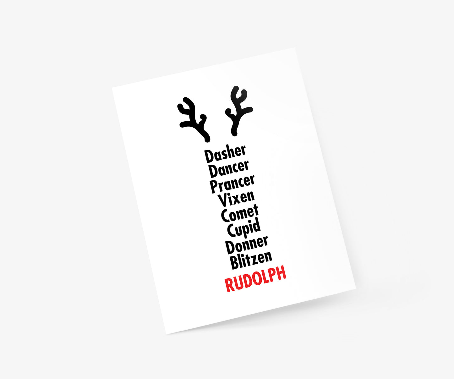 Reindeer Names - Christmas Greeting Card