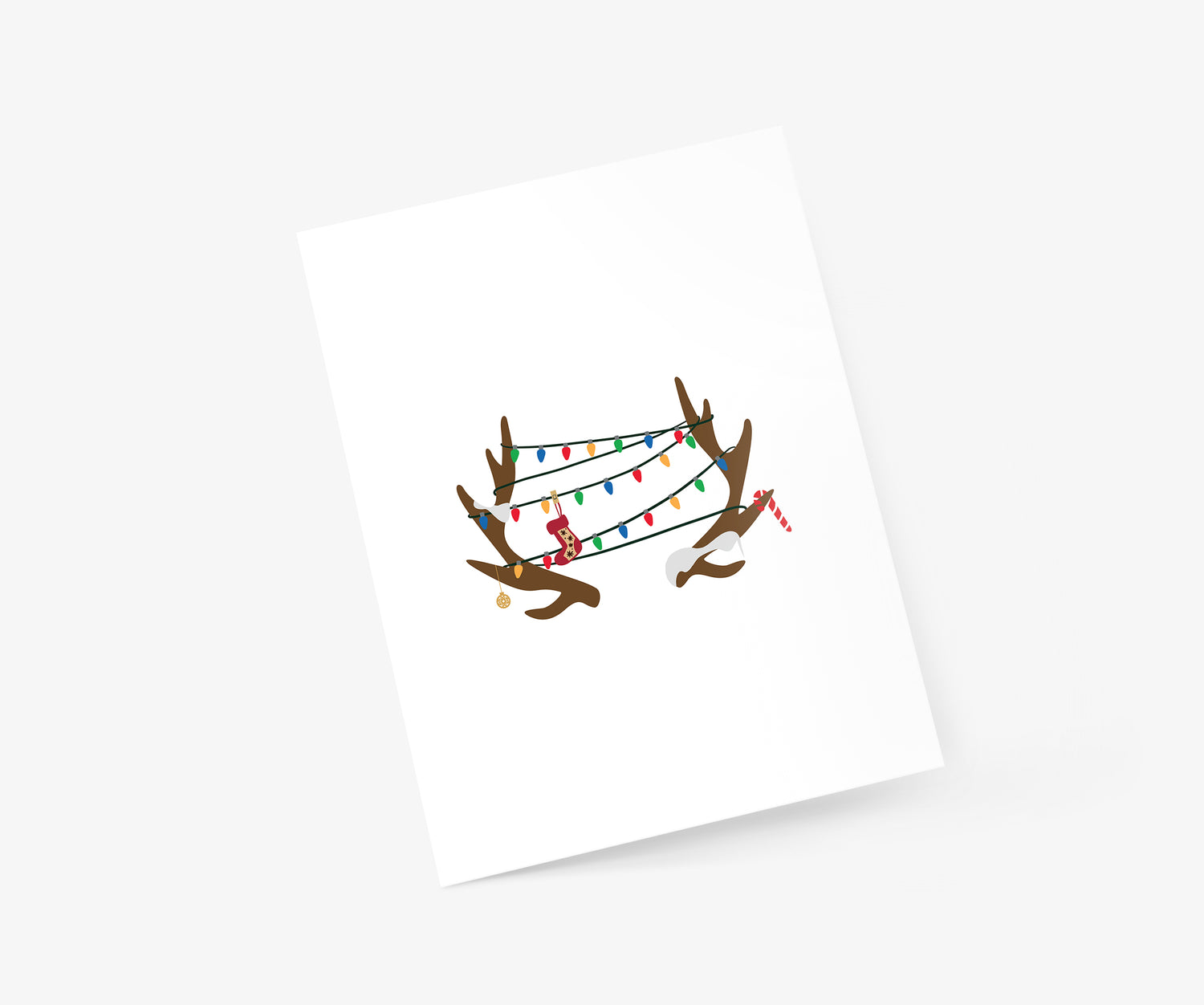 Reindeer Tangled In Lights Christmas Card | Footnotes Paper