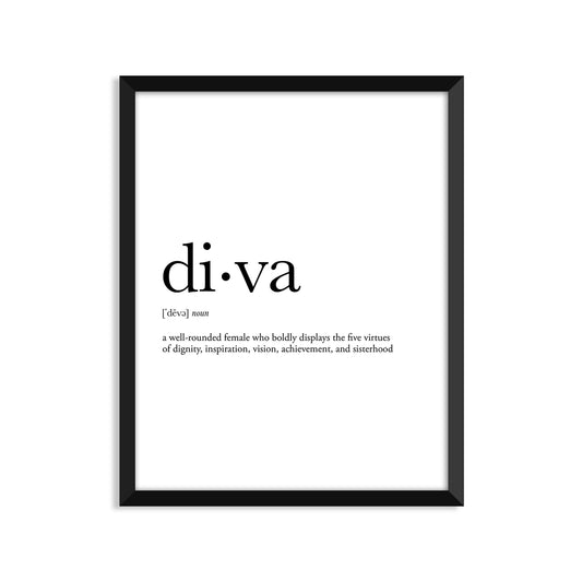 Diva Definition - Unframed Art Print Or Greeting Card
