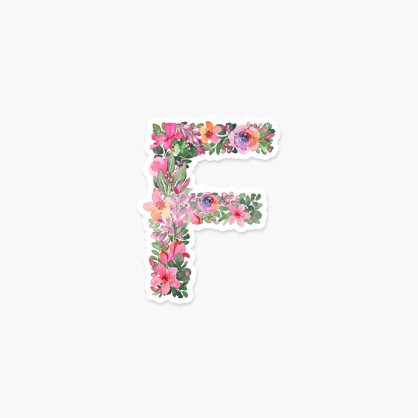 Letter "F" Floral - Monogram Initials Sticker | Footnotes Paper