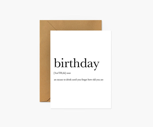 Birthday Definition Birthday Card | Footnotes Paper