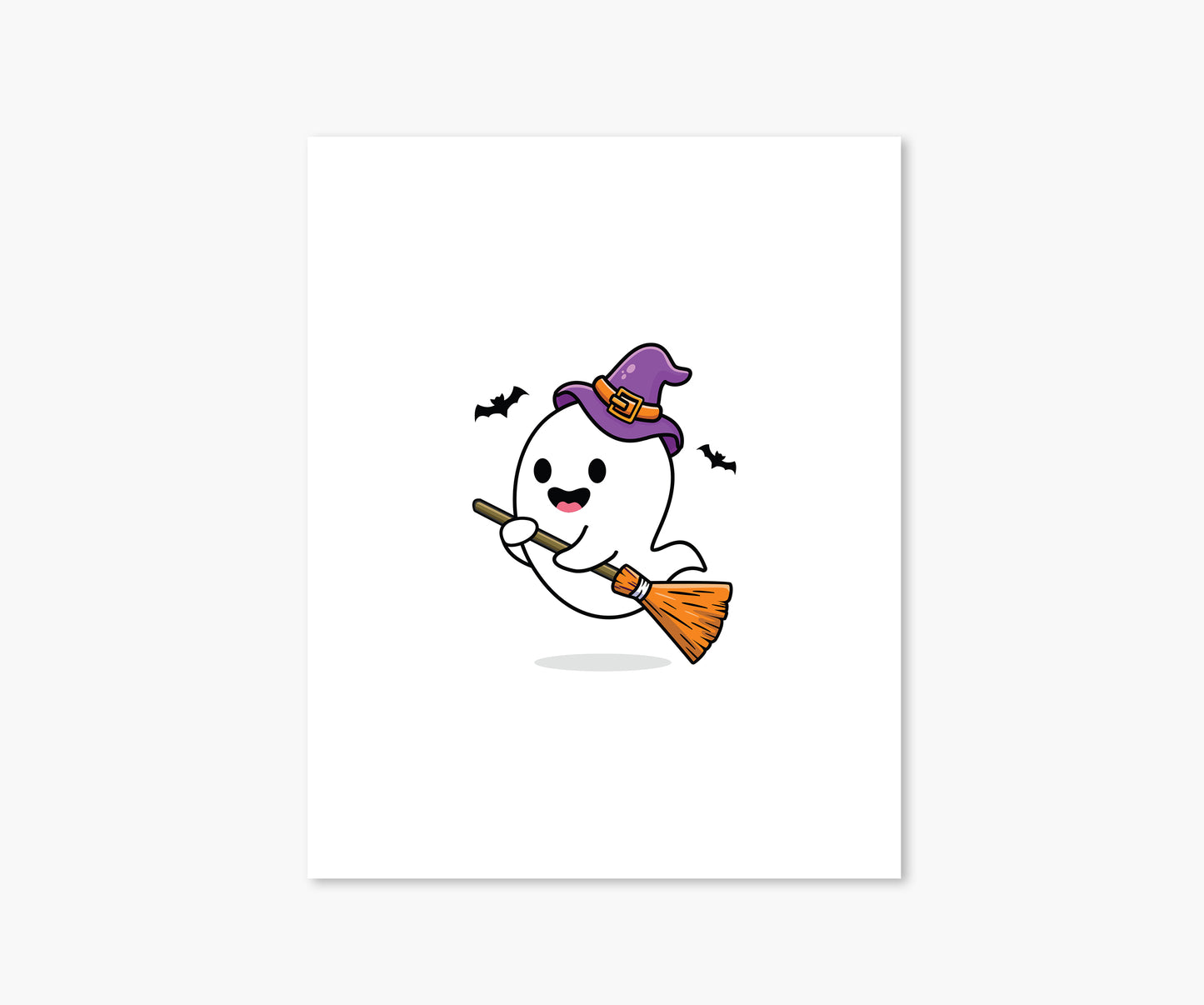 Ghost on a broomstick Halloween Wall Art | Footnotes Paper