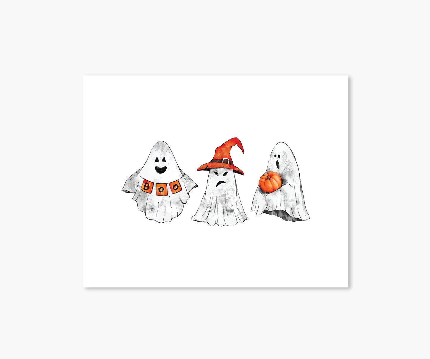 Three Ghosts Happy Halloween Halloween Wall Art | Footnotes Paper