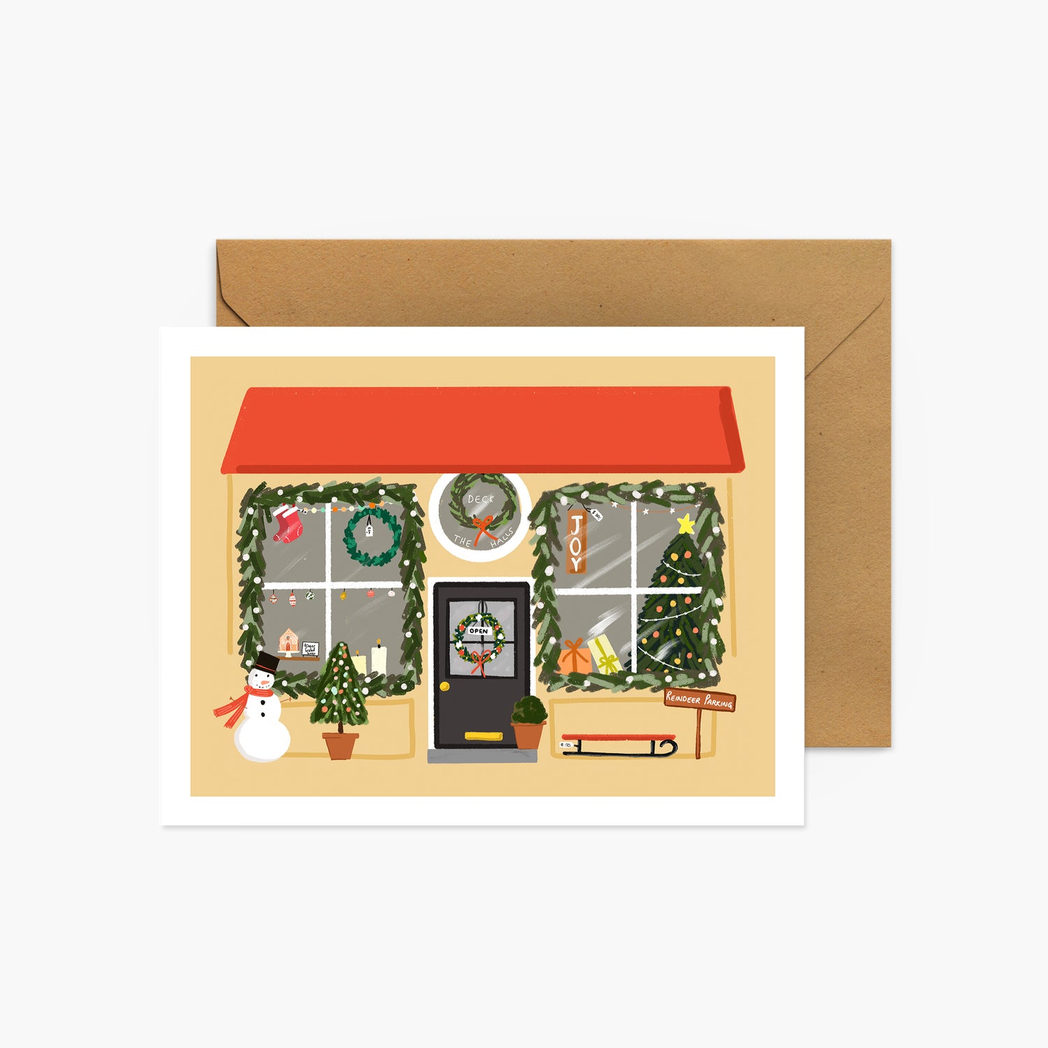Illustrated Christmas Holiday Market Christmas Greeting Card | Footnotes Paper