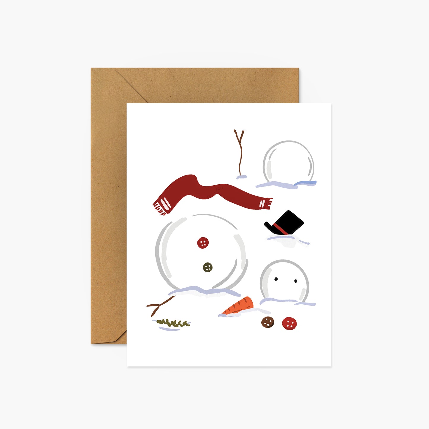 Clumsy Snowman Christmas Greeting Card | Footnotes Paper