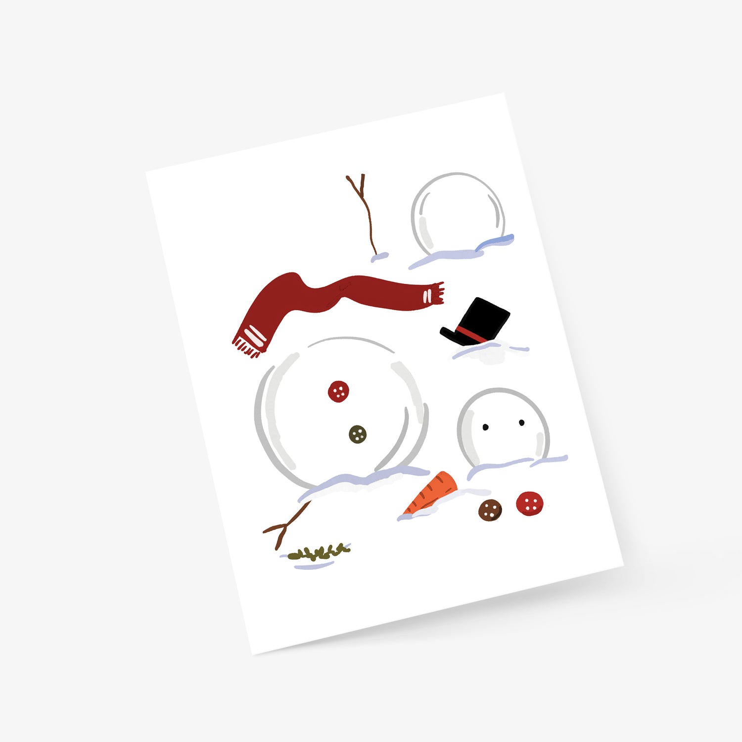 Clumsy Snowman Christmas Greeting Card | Footnotes Paper