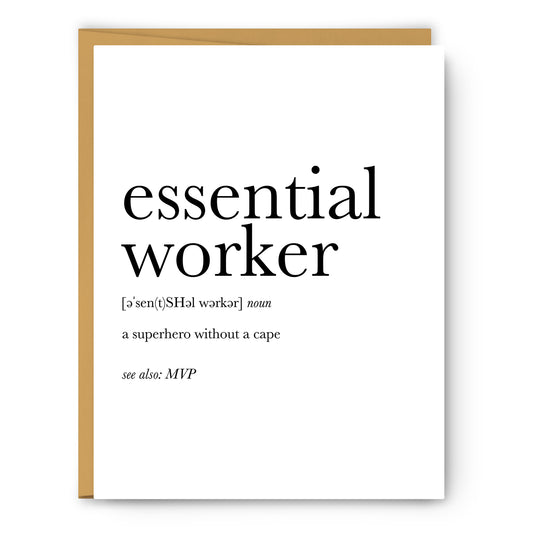 Essential Worker Definition - Unframed Art Print Or Greeting Card