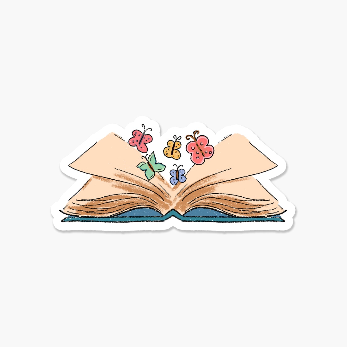 Book with butterflies Everyday Sticker | Footnotes Paper