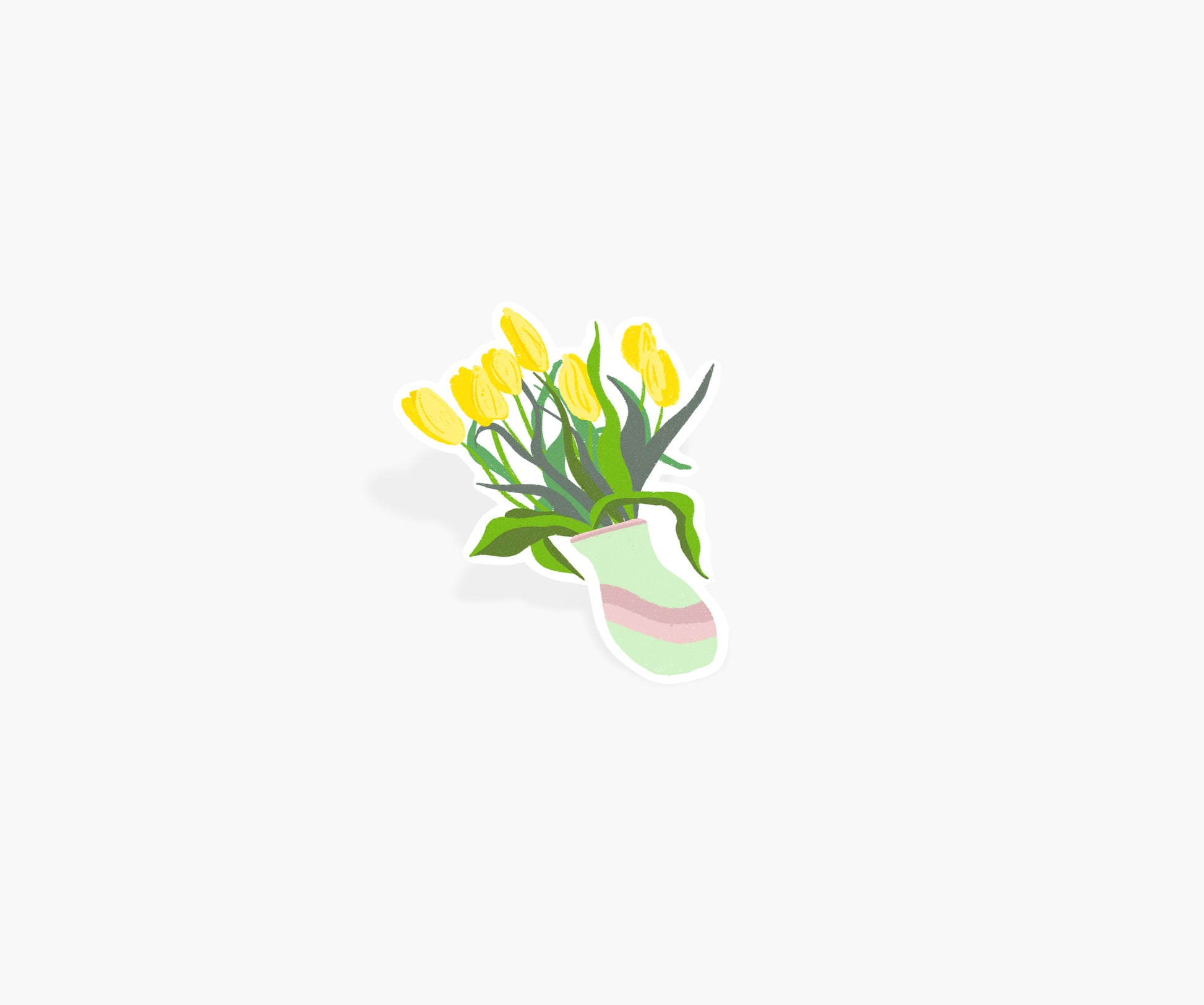 Yellow Tulips In A Vase - Floral Sticker | Footnotes Paper