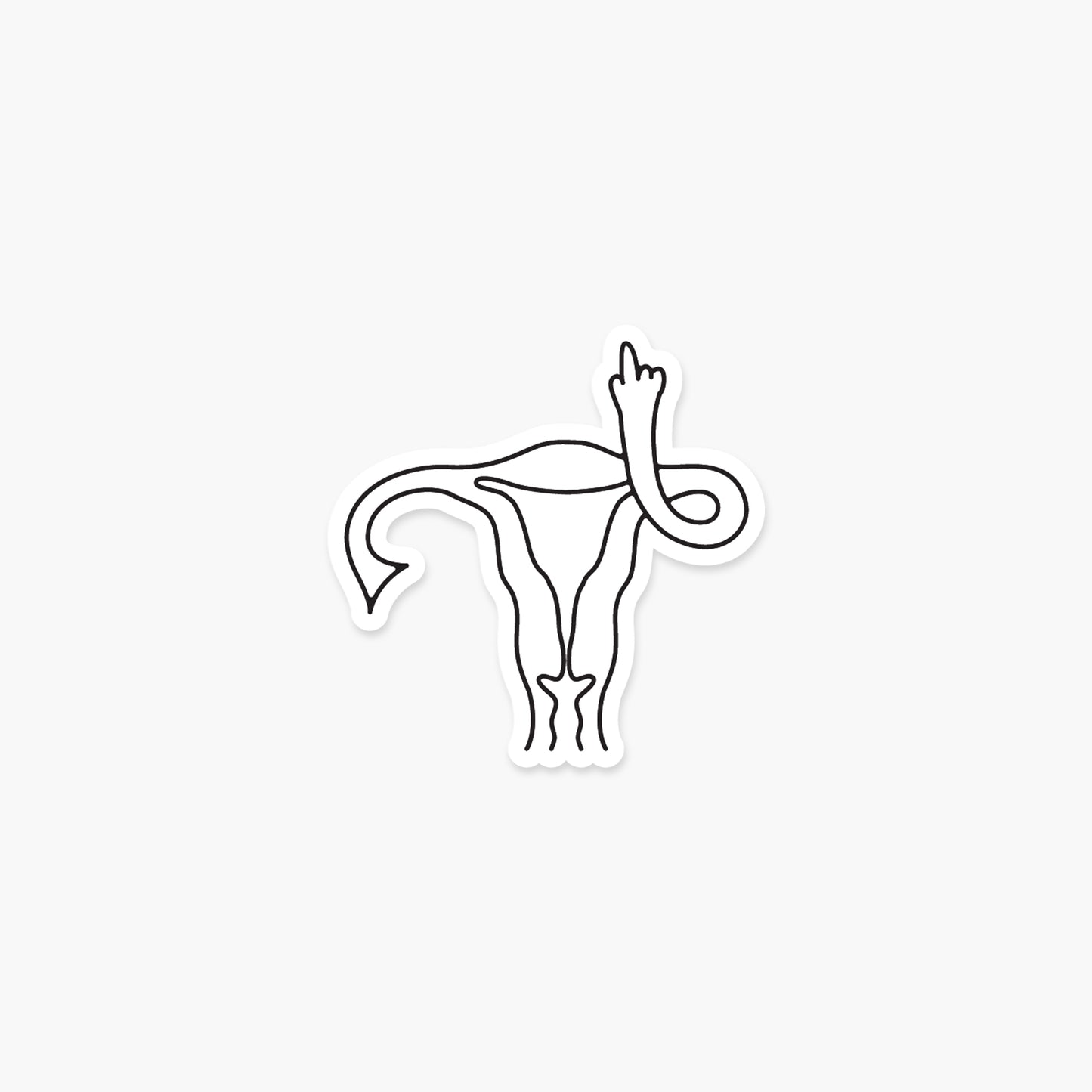 Middle Finger Uterus - Feminist Sticker | Footnotes Paper