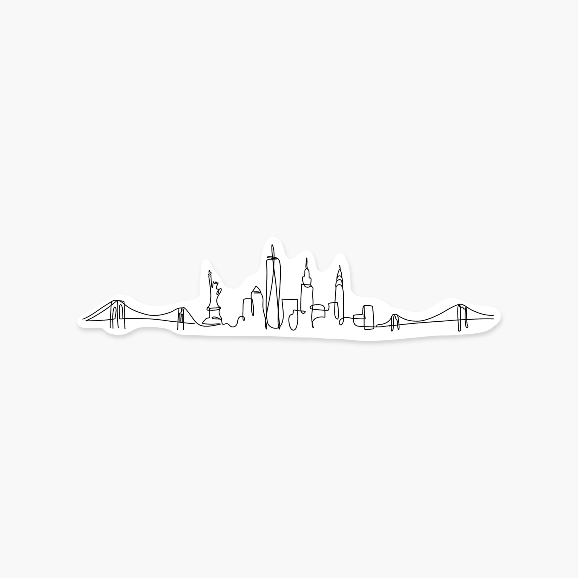 New York City Skyline Line Art - Travel Sticker | Footnotes Paper