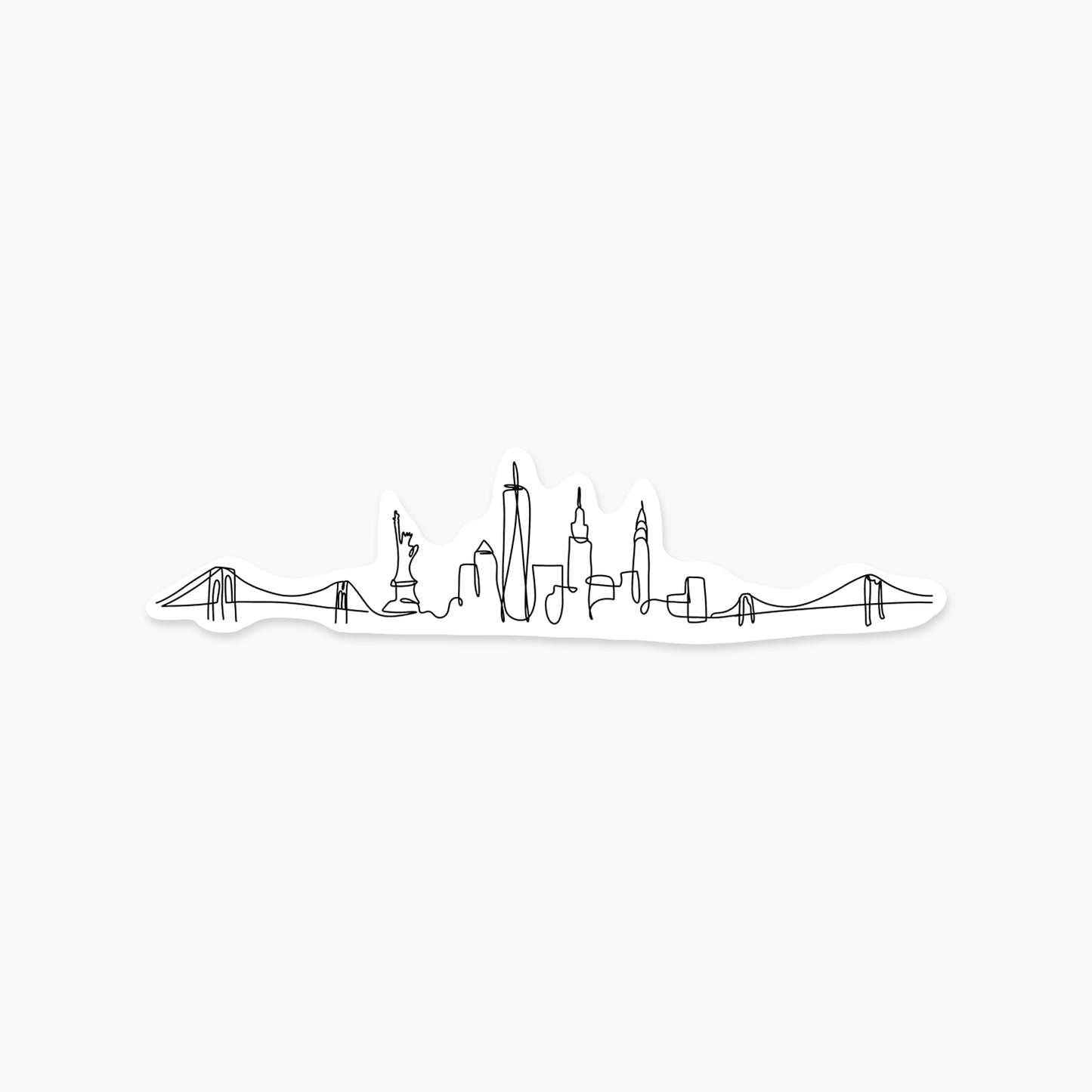 New York City Skyline Line Art - Travel Sticker | Footnotes Paper