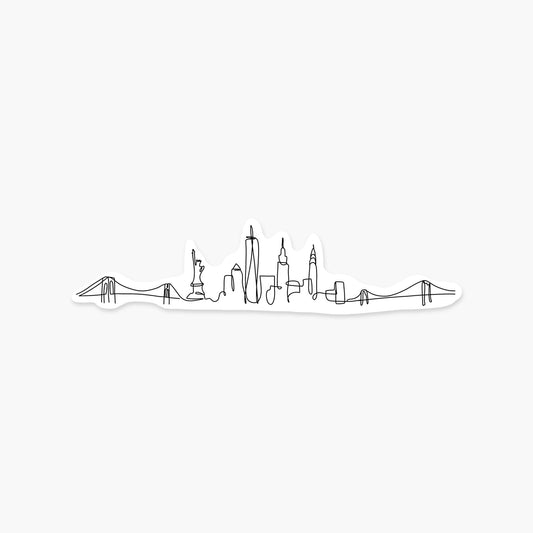 New York City Skyline Line Art - Travel Sticker | Footnotes Paper