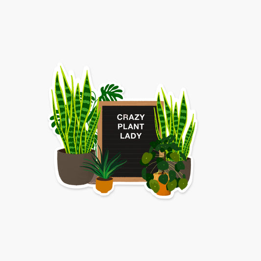 Crazy Plant Lady - Plant Sticker | Footnotes Paper