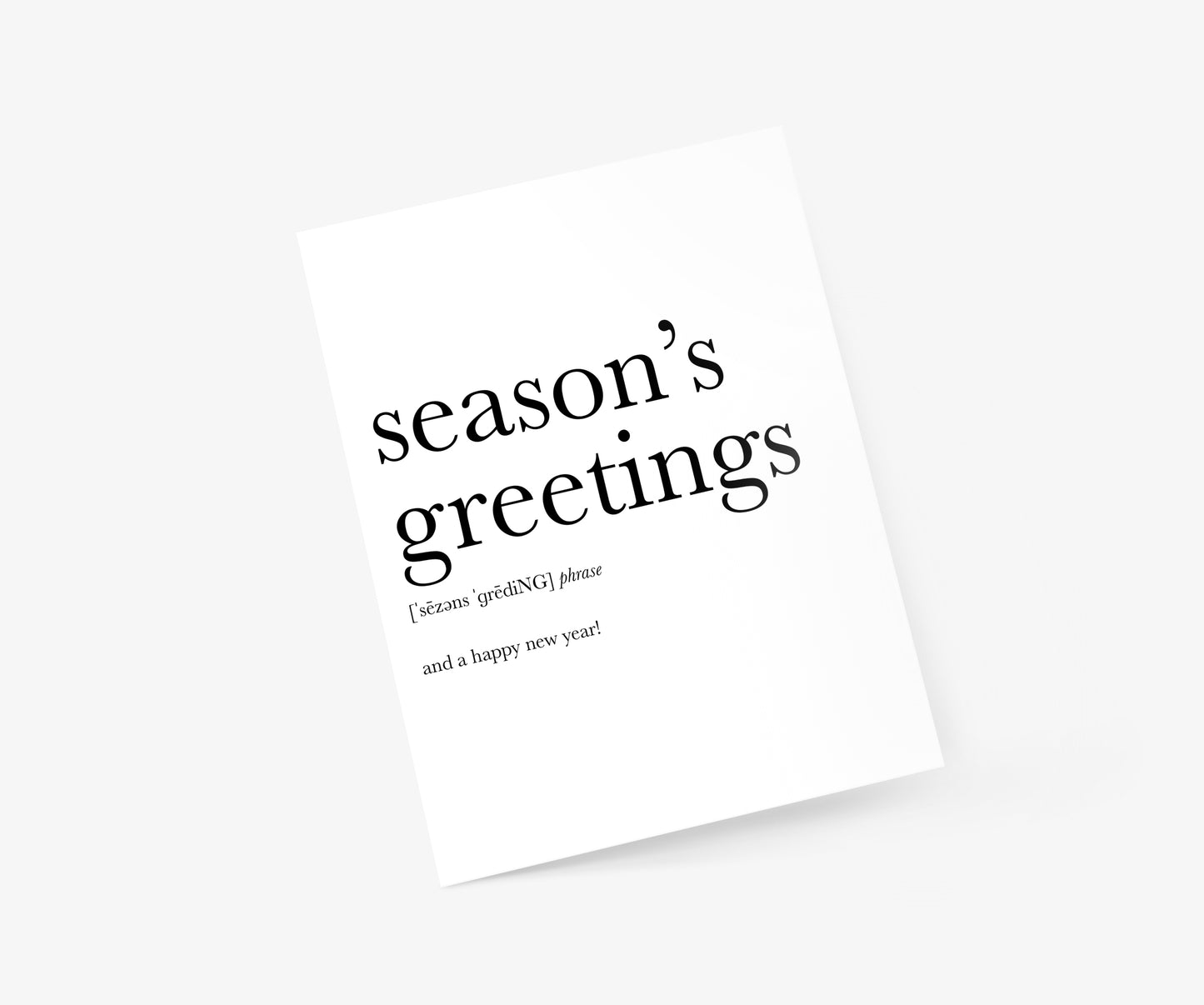 Season's Greetings Definition - Christmas Card