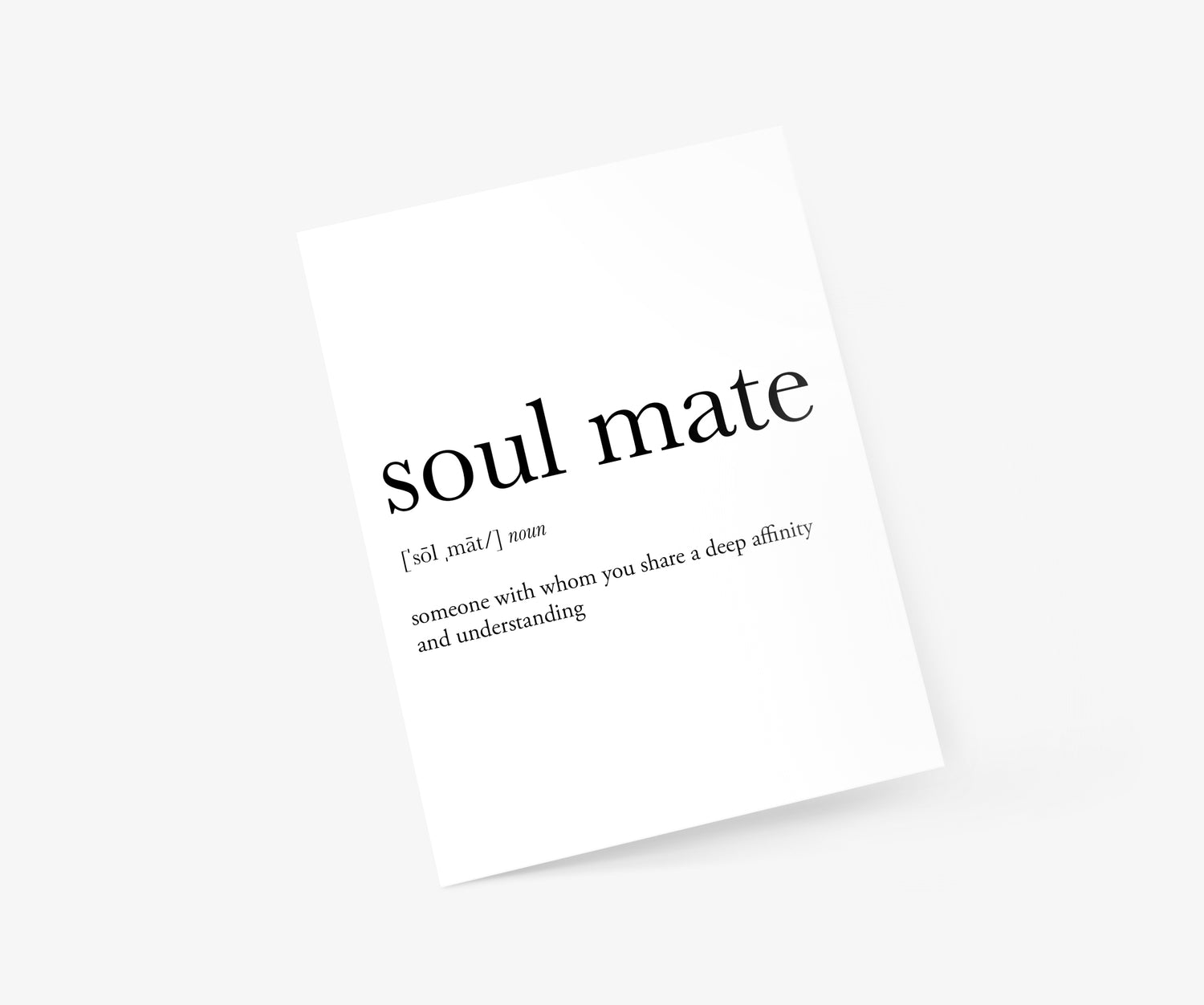 Soul Mate Definition Wedding & Anniversary Card | Footnotes Paper