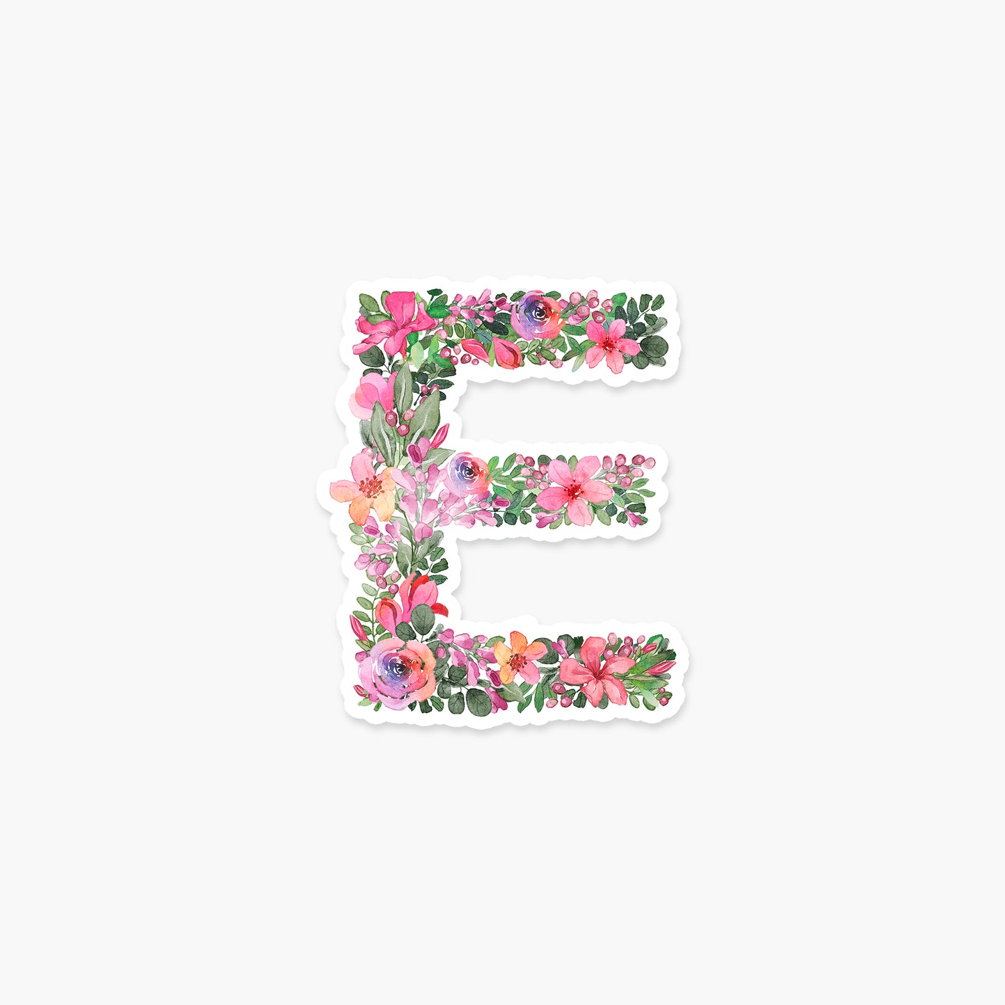 Letter "E" Floral - Monogram Initials Sticker | Footnotes Paper