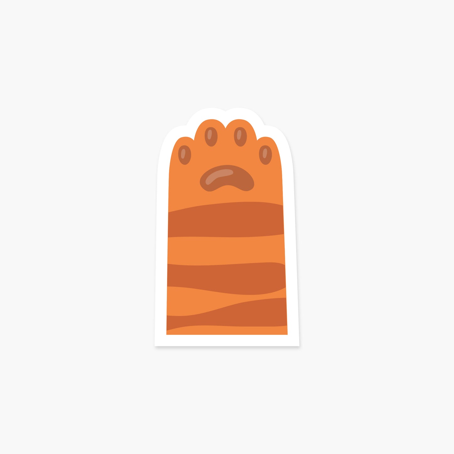 Ginger Striped Cat Paw - Animal Sticker | Footnotes Paper