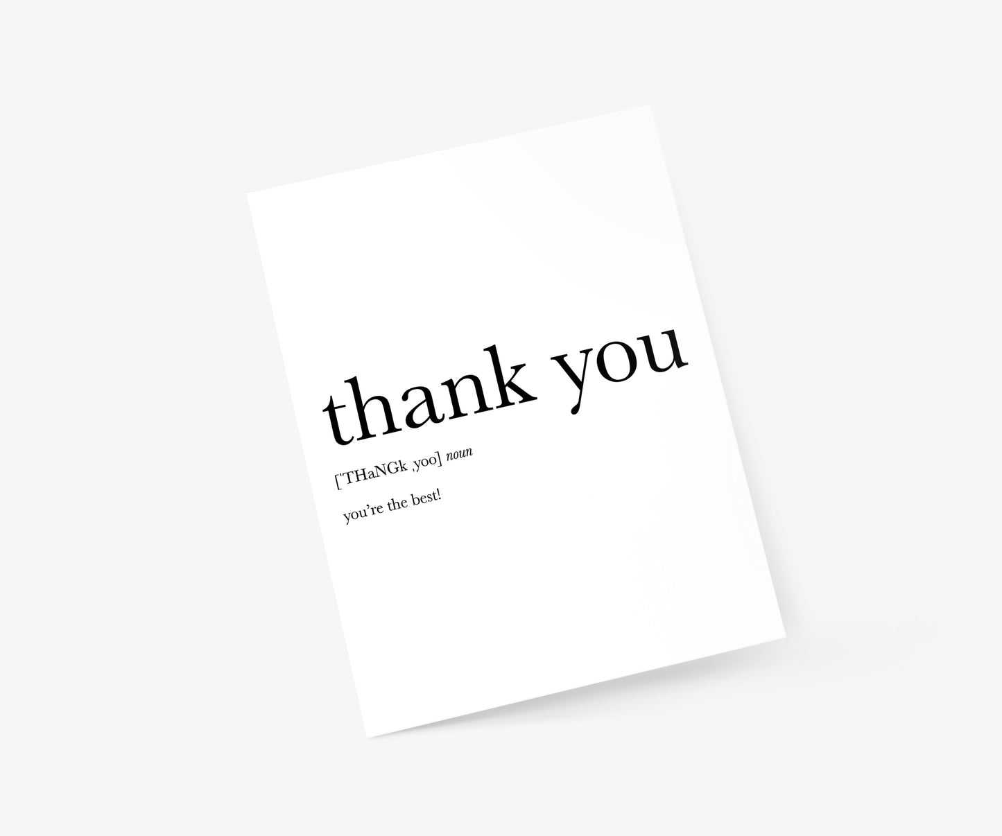 Thank You Definition Thank You Card | Footnotes Paper