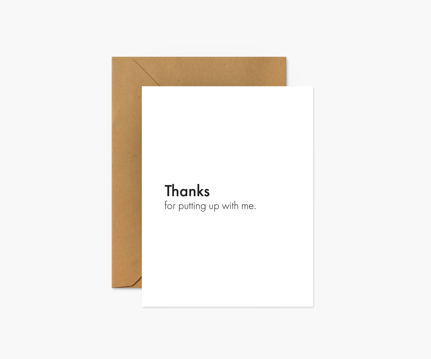 Thanks For Putting Up With Me Thank You Card | Footnotes Paper