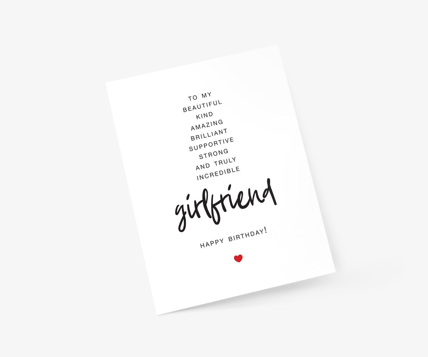 To My Girlfriend Birthday Card | Footnotes Paper