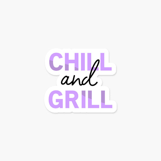 Chill & Grill Purple - Summer Sticker | Footnotes Paper