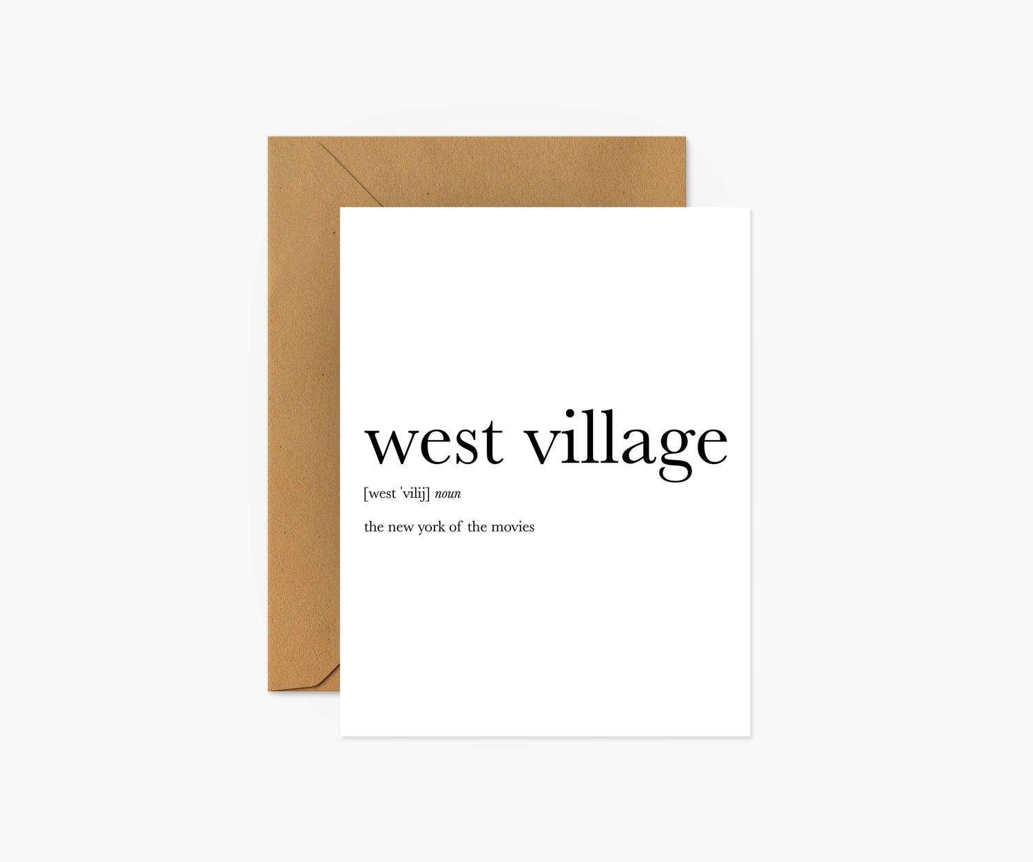West Village Definition - New York City Everyday Card | Footnotes Paper