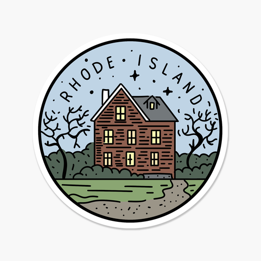 Rhode Island Illustrated US State Travel Sticker | Footnotes Paper