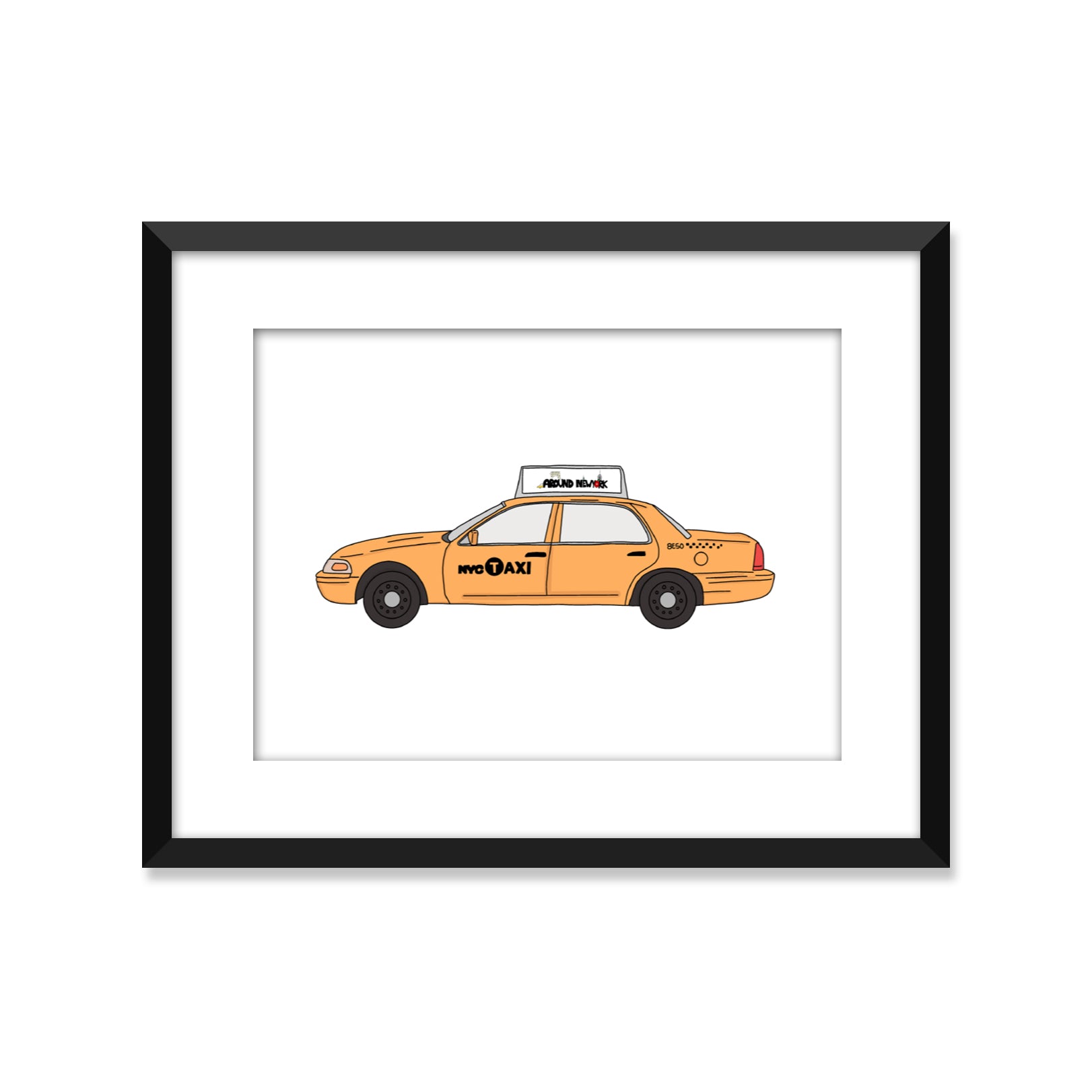 Around New York Taxi - Unframed Art Print Or Greeting Card