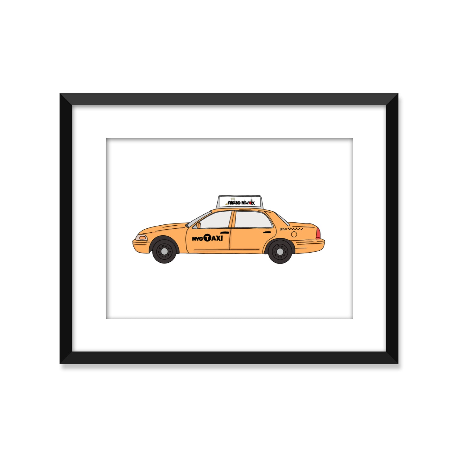 Around New York Taxi - Unframed Art Print Or Greeting Card