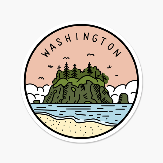 Washington Illustrated US State Travel Sticker | Footnotes Paper