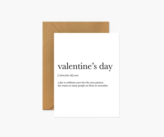 Valentine's Day Definition Valentine's Day Card | Footnotes Paper