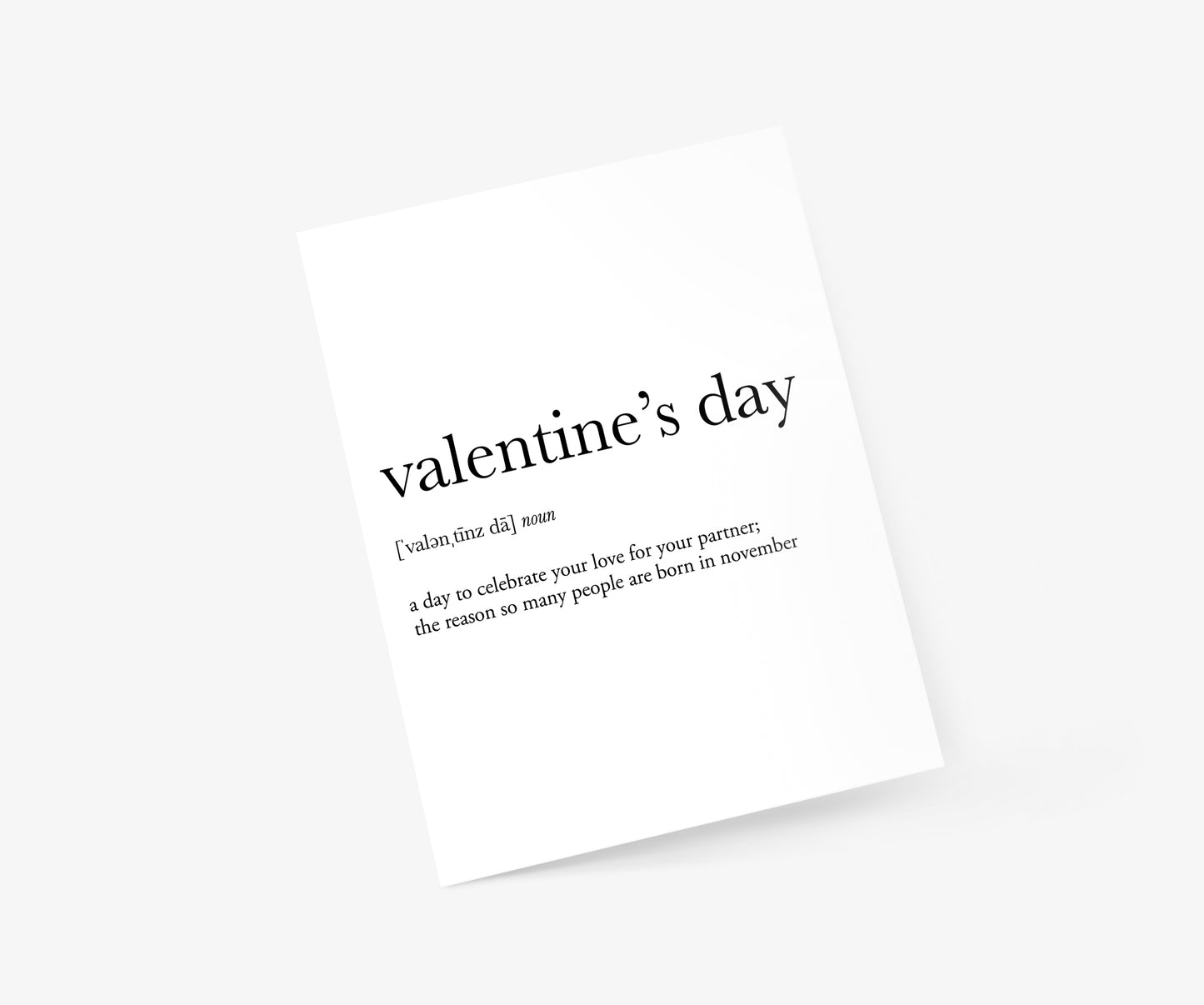 Valentine's Day Definition Valentine's Day Card | Footnotes Paper