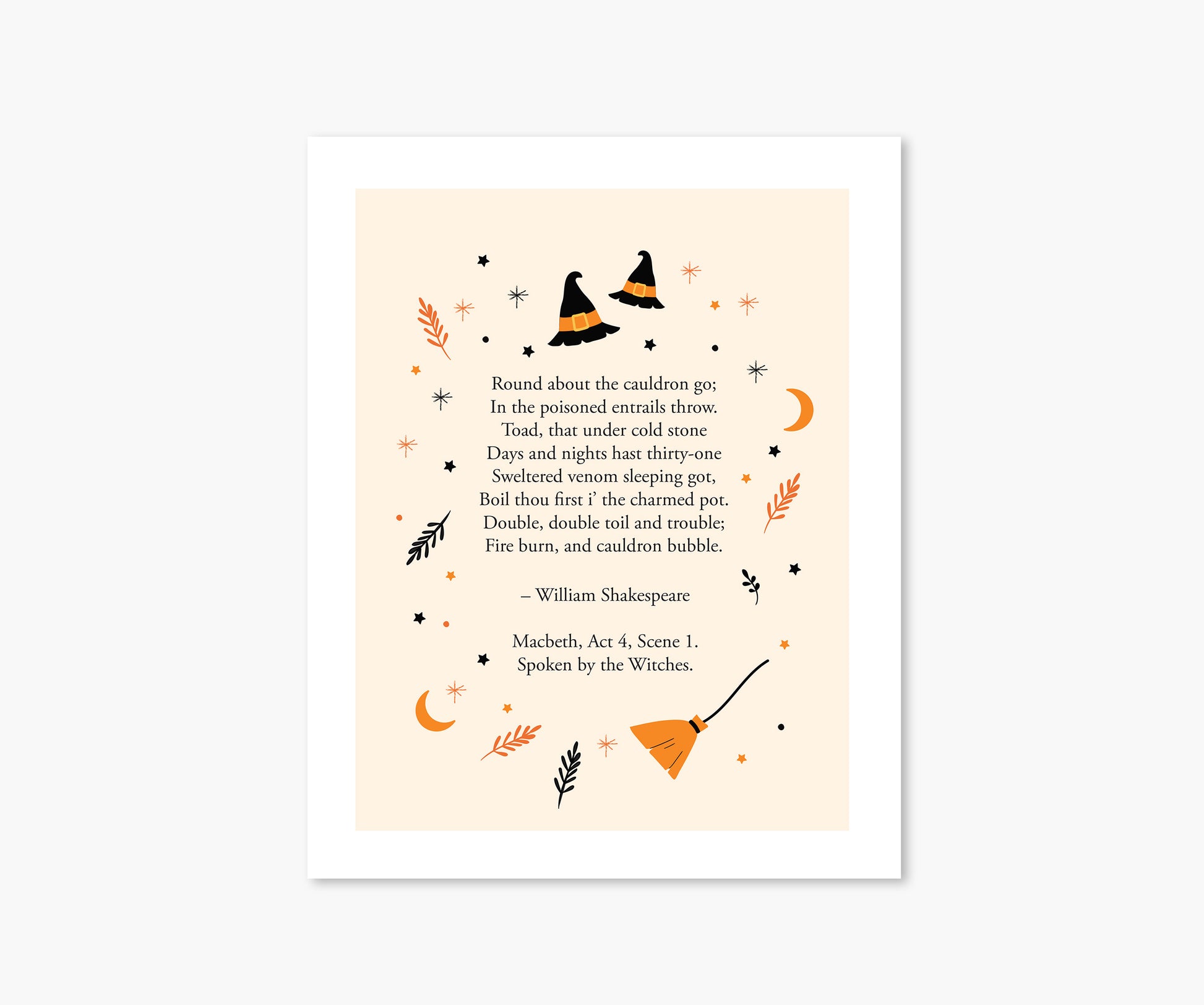 Macbeth William Shakespeare Halloween Wall Art | Footnotes Paper