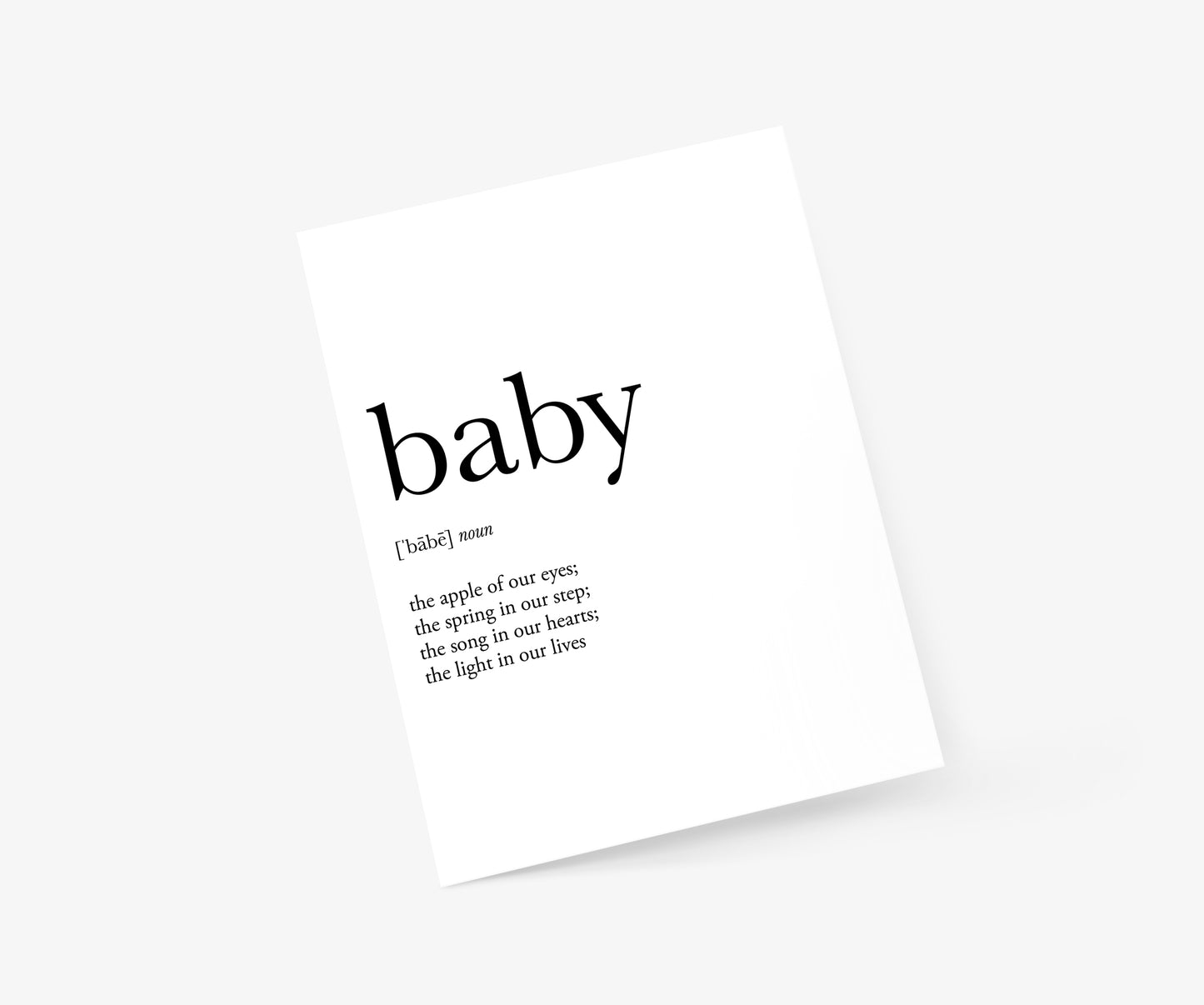 Baby Definition Baby Card | Footnotes Paper