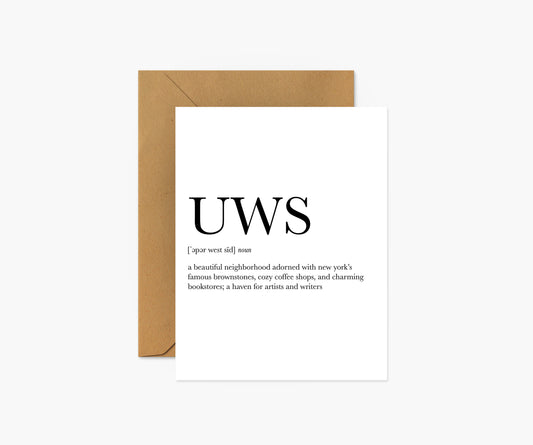 UWS Definition - New York City Everyday Card | Footnotes Paper
