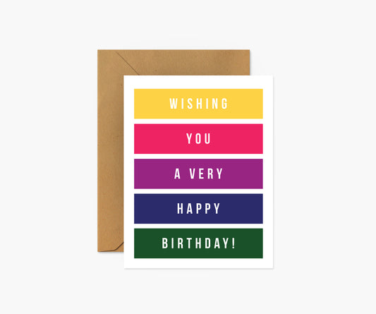 Wishing You A Very Happy Birthday Birthday Card | Footnotes Paper