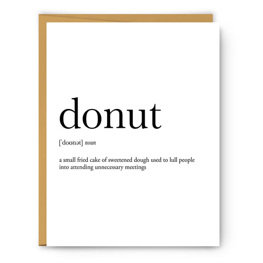 Donut Definition - Unframed Art Print Or Greeting Card