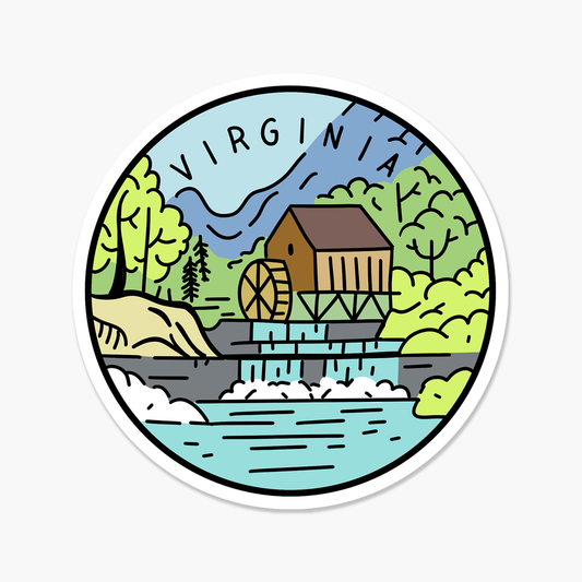 Virginia Illustrated US State Travel Sticker | Footnotes Paper