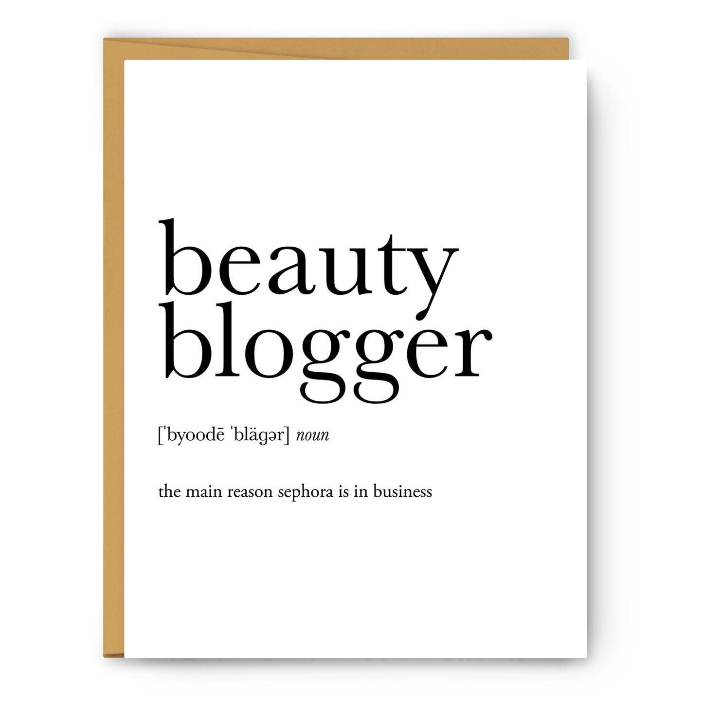 Beauty Blogger Definition - Unframed Art Print Or Greeting Card