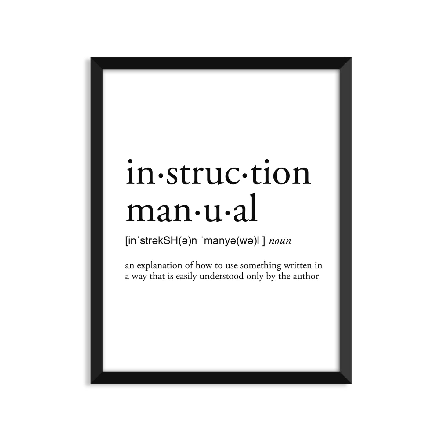 Instruction Manual Definition - Unframed Art Print Or Greeting Card