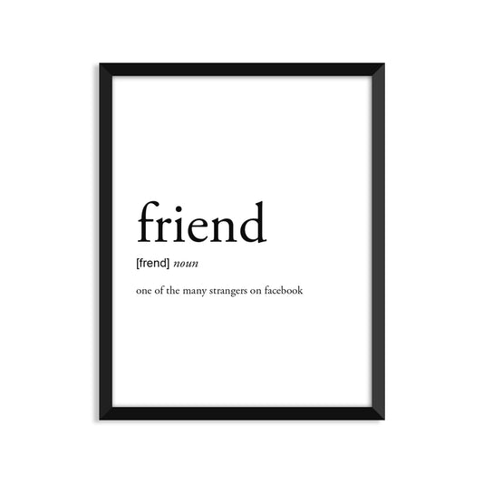 Friend Definition - Unframed Art Print Or Greeting Card