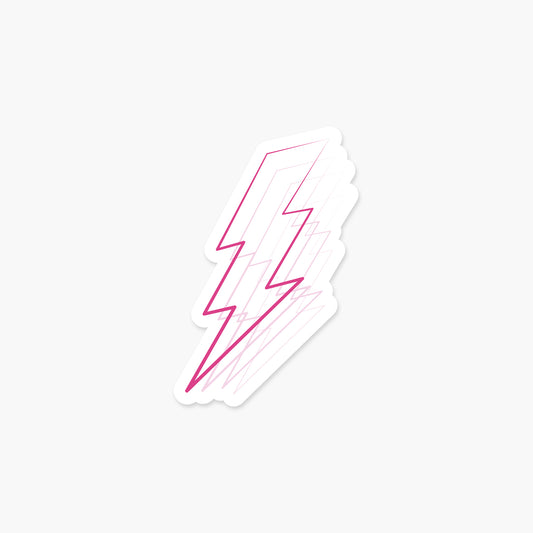 Lightning Bolt Pink Strokes - Everyday Sticker | Footnotes Paper
