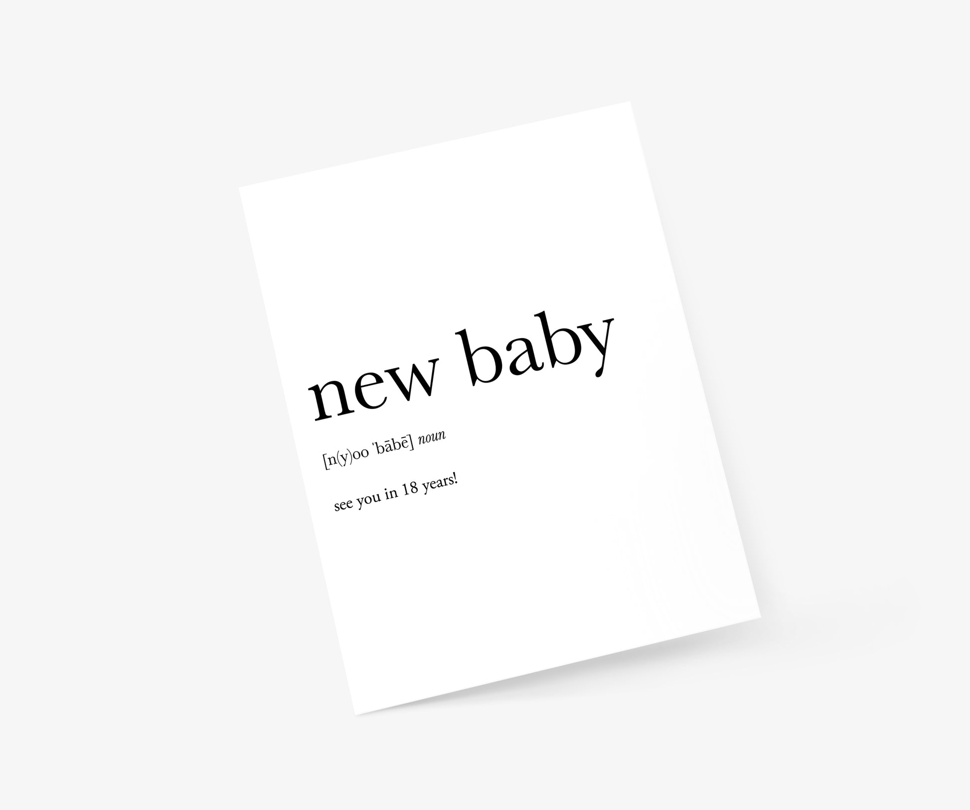 New Baby Definition Baby Card | Footnotes Paper