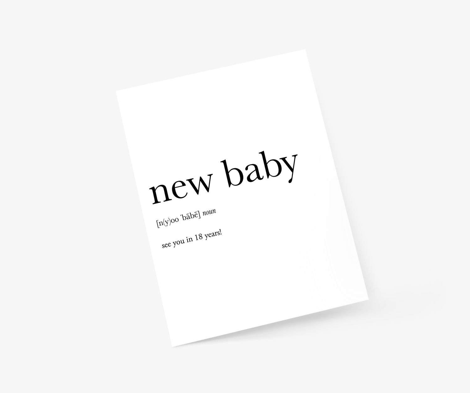 New Baby Definition Baby Card | Footnotes Paper