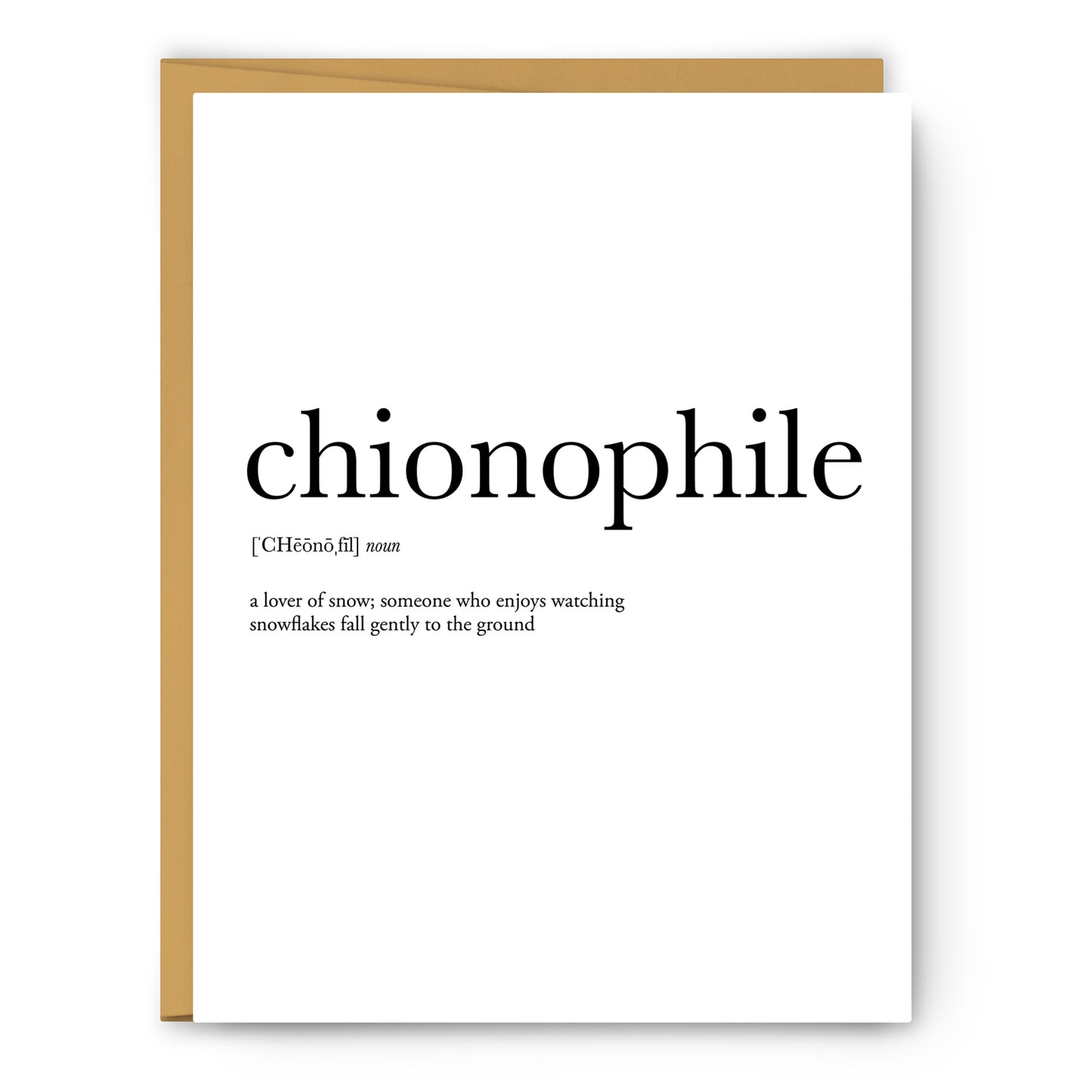 Chionophile Definition - Unframed Art Print Or Greeting Card