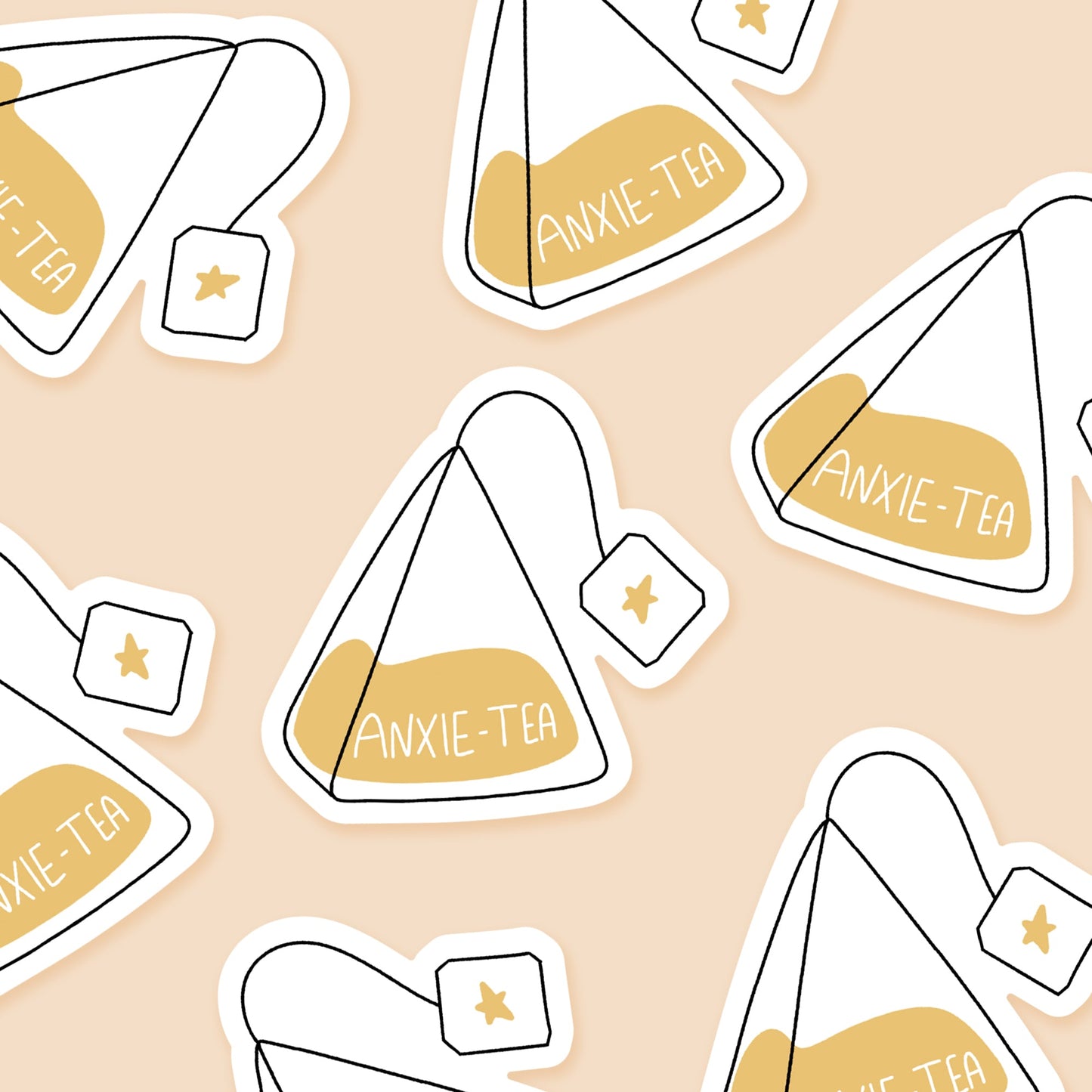 Anxie - tea Teabag Everyday Sticker - Footnotes Paper