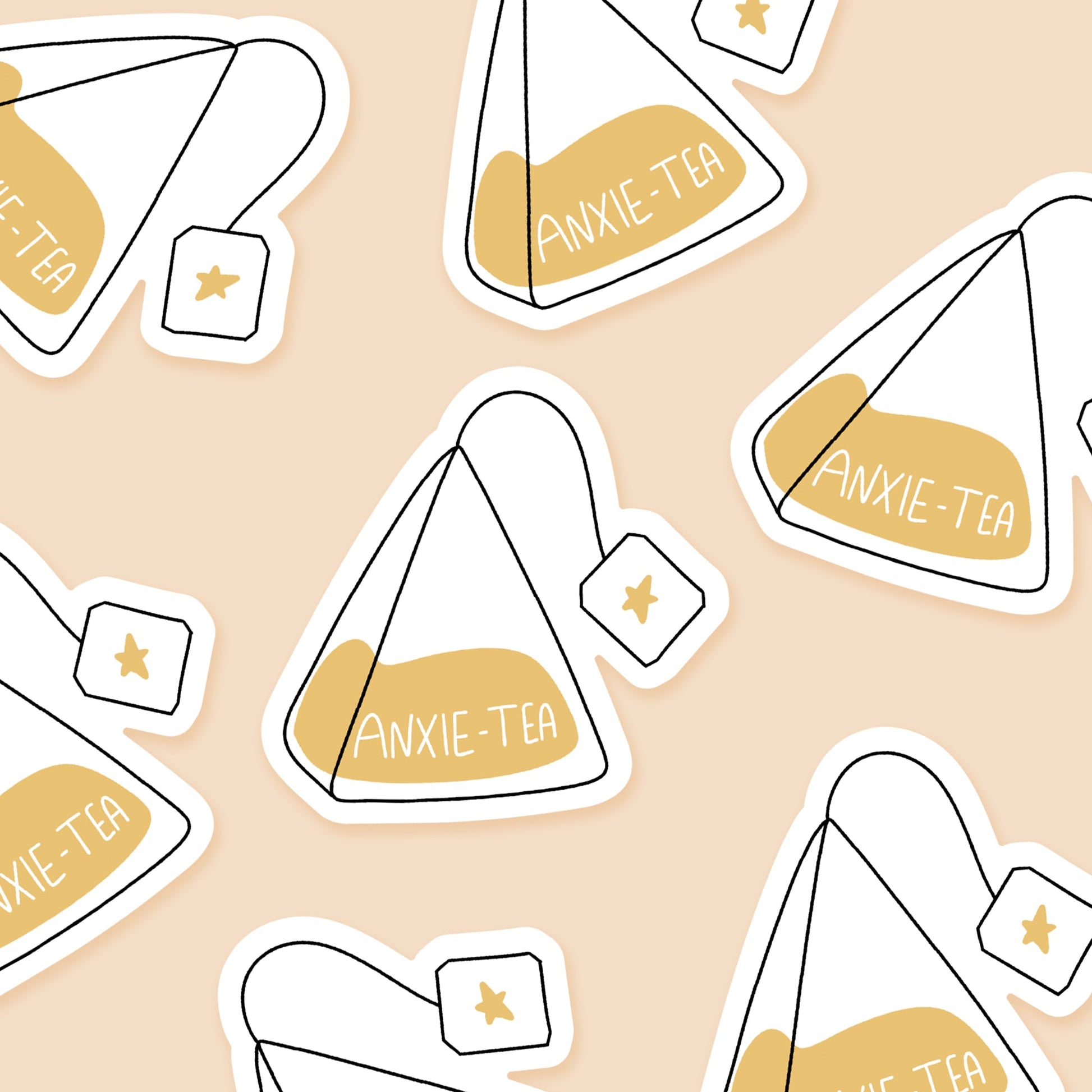 Anxie - tea Teabag Everyday Sticker - Footnotes Paper