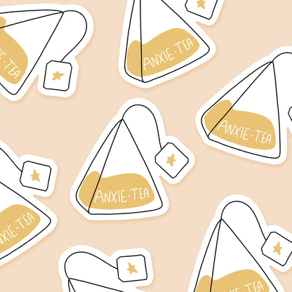 Anxie - tea Teabag Everyday Sticker - Footnotes Paper
