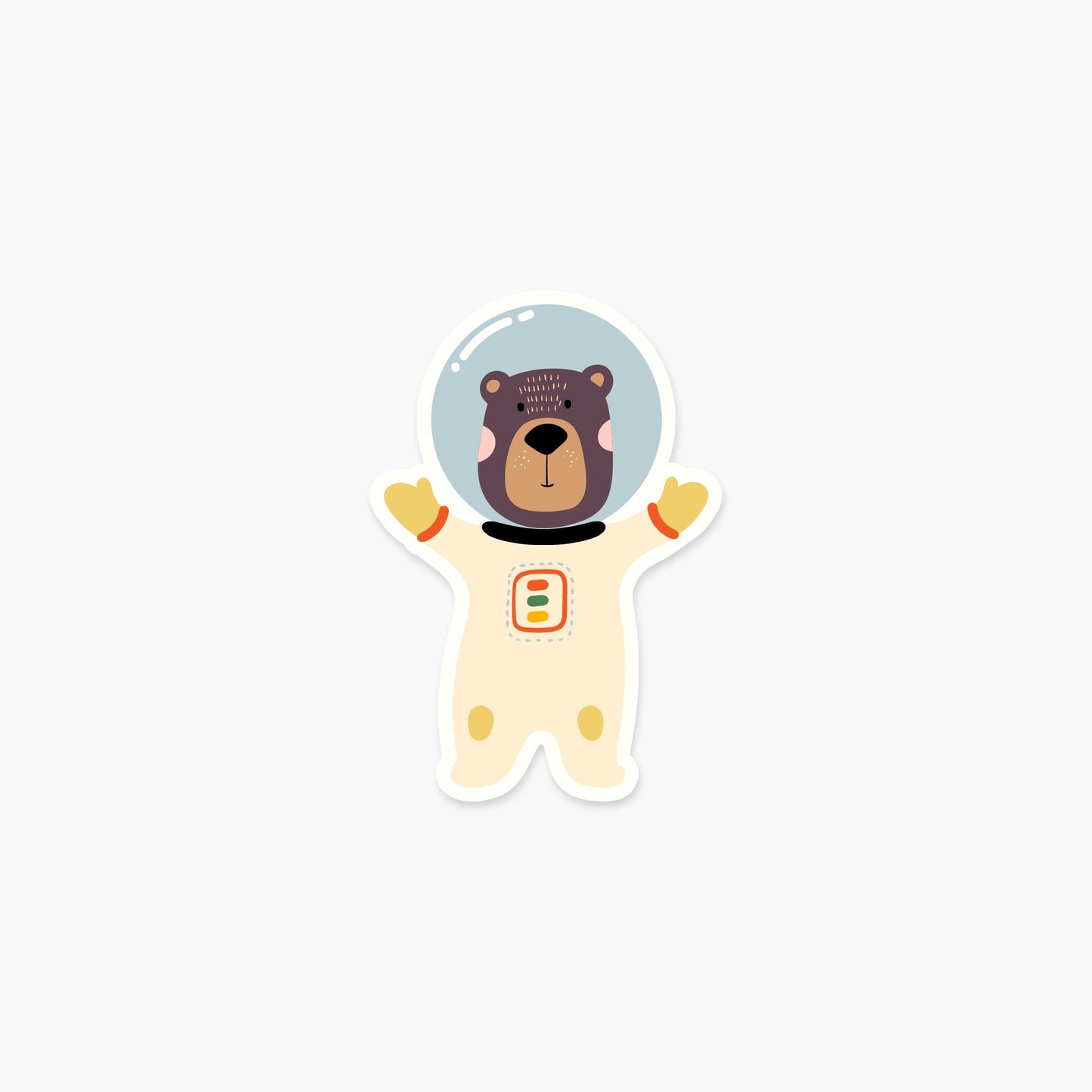 Astronaut Bear 2.25 x 3.25 in - Space Sticker - Footnotes Paper